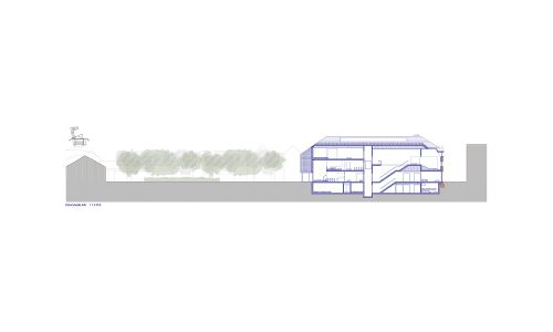 Ampliación de Centro Audiovisual Alkmaar Diseño de plano de sección transversal de Cruz y Ortiz Arquitectos