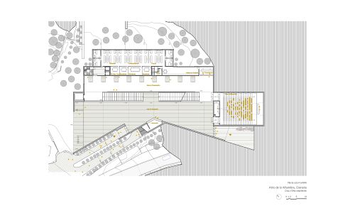 Atrio de la Alhambra en Granada Diseño de plano de planta primera de Cruz y Ortiz Arquitectos