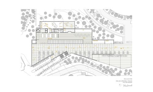 Atrio de la Alhambra en Granada Diseño de plano de planta segunda de Cruz y Ortiz Arquitectos