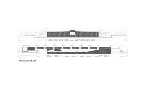 Centro de Colecciones de Museos Diseño de plano de sección transversal longitudinal de Cruz y Ortiz Arquitectos