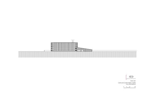 Centro de Control del Aeropuerto de Sevilla Diseño del Plano de Alzado OEste Cruz y Ortiz Arquitectos