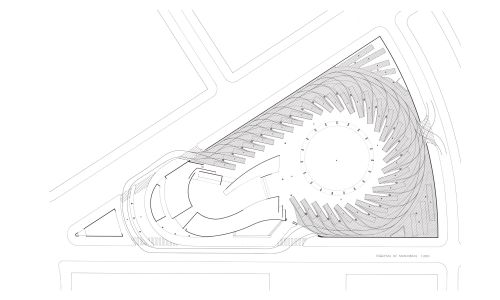 Plano Estacion Autobuses Huelva Design croquis Cruz y Ortiz Arquitectos Esquema Maniobras