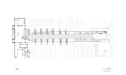 Estacion de Ferrocarril en Basilea Diseño del Plano de Planta Alta Cruz y Ortiz Arquitectos