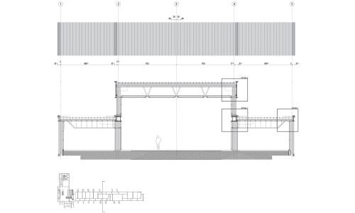 Estacion de Ferrocarril en Basilea Diseño del Plano de la Seccion Transversal Cruz y Ortiz Arquitectos