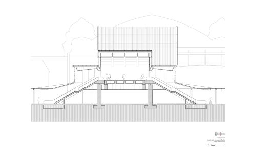 Estacion de Ferrocarril en Basilea Diseño del Plano de la Seccion Constructiva Cruz y Ortiz Arquitectos