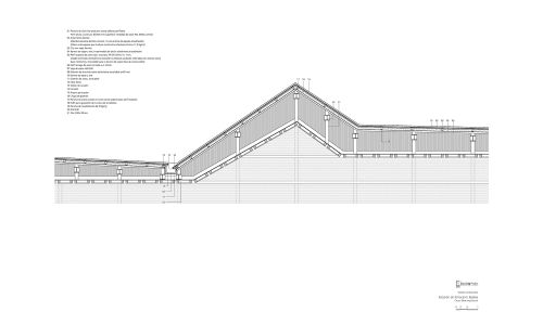 Estacion de Ferrocarril en Basilea Diseño del Plano del Detalle de la Cubierta Cruz y Ortiz Arquitectos