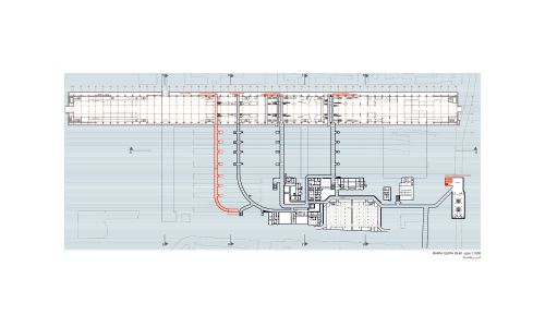 Estación de Ferrocarril de Bolonia Diseño de plano de sótano de Cruz y Ortiz Arquitectos