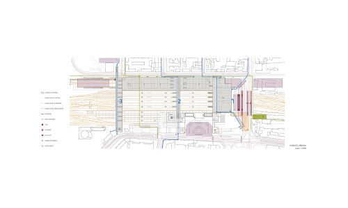 Estación de Ferrocarril de Bolonia Diseño de plano de esquema de tráfico de Cruz y Ortiz Arquitectos