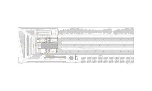Estación de Ferrocarril de alta velocidad de Huelva Diseño de plano de planta baja Cruz y Ortiz Arquitectos