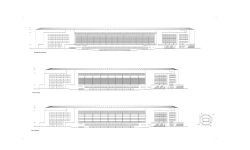 Estadio de la Cartuja en Sevilla Diseño del Plano Alzados Cruz y Ortiz Arquitectos