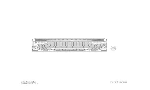 Estadio de la Cartuja en Sevilla Diseño del Plano Seccion Transversal Oeste Cruz y Ortiz Arquitectos