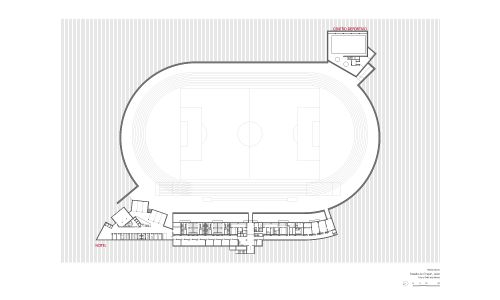 Estadio de Chapin en Jerez Cadiz Diseño del Plano de la Planta Sotano Cruz y Ortiz Arquitectos