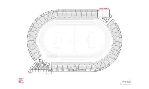 Estadio de Chapin en Jerez Cadiz Diseño de la Planta Alta Cruz y Ortiz Arquitectos