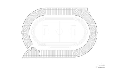 Estadio de Chapin en Jerez Cadiz Diseño de la Planta Cubierta Cruz y Ortiz Arquitectos