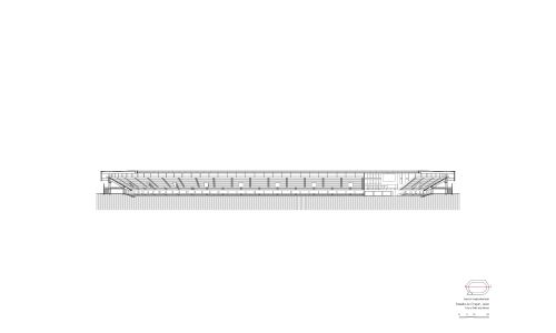 Estadio de Chapin en Jerez Cadiz Diseño de la Seccion Longitudinal Este Cruz y Ortiz Arquitectos