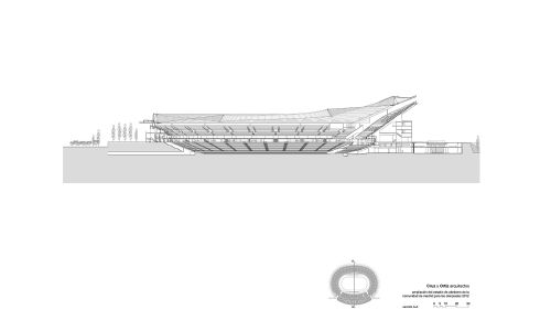 Estadio de la Comunidad de Madrid Diseño del Plano de Seccion AA Cruz y Ortiz Arquitectos