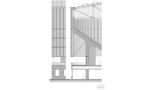 Estadio de Fútbol Grashopper Diseño de plano de sección constructiva Cruz y Ortiz Arquitectos