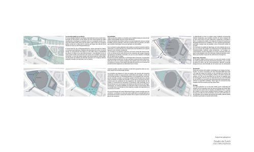 Estadio de Fútbol Grashopper Diseño de plano de croquis de esquema paisajístico Cruz y Ortiz Arquitectos