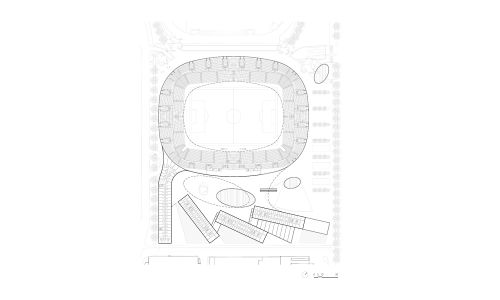 Estadio de Wankdorf en Berna Diseño del Plano Planta Ortiz Arquitectos