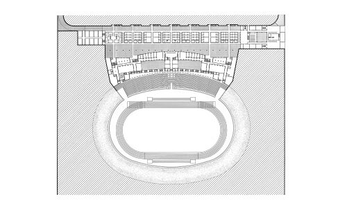 Plano Peineta Estadio Atletismo Madrid Diseño plano Cruz y Ortiz Arquitectos CYO planta