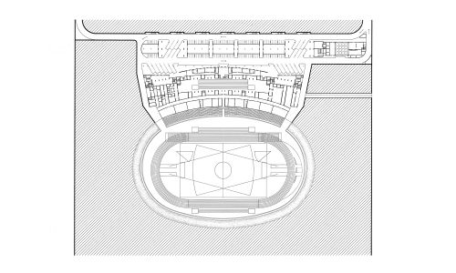 Plano Peineta Estadio Atletismo Madrid Diseño plano Cruz y Ortiz Arquitectos CYO planta