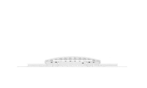 Plano Peineta Estadio Atletismo Madrid Diseño plano Cruz y Ortiz Arquitectos CYO alzado este