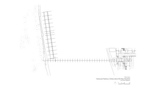 Puente Peatonal Bicicletas Maastricht Diseño maqueta Cruz y Ortiz Arquitectos CYO Planta sotano