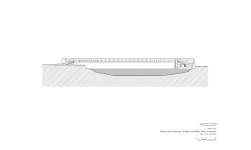 Maqueta Puente Peatonal Bicicletas Maastricht Diseño maqueta Cruz y Ortiz Arquitectos CYO alzado norte