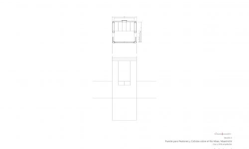 Maqueta Puente Peatonal Bicicletas Maastricht Diseño maqueta Cruz y Ortiz Arquitectos CYO seccion longitudinal
