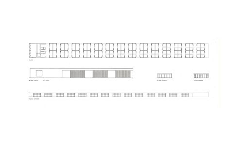 Plano Puerto Deportivo Pesquero Chipiona Diseño plano Cruz y Ortiz Arquitectos edificio redes planta alzado