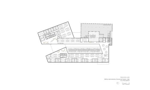 Administración General del Estado en Cadiz Diseño de plano de plantas de la 1 a la 4 de Cruz y Ortiz Arquitectos