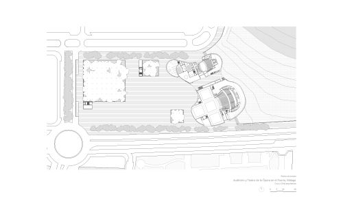 Auditorio Teatro de la Opera en Malaga Diseño de plano de planta de acceso de Cruz y Ortiz Arquitectos