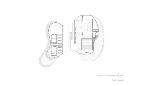 Auditorio Teatro de la Opera en Malaga Diseño de plano de planta cota+20 de Cruz y Ortiz Arquitectos