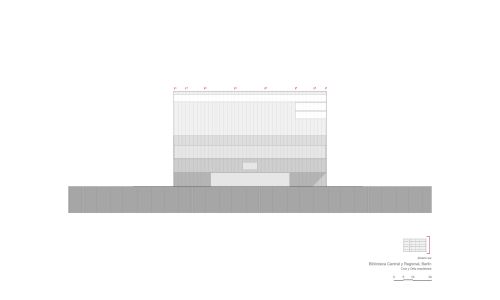 Biblioteca Central en Berlín Diseño de plano de alzado sur Cruz y Ortiz Arquitectos