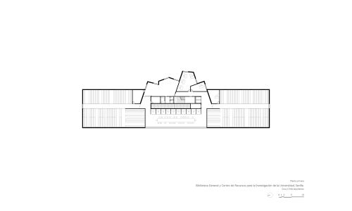 Biblioteca de la Universidad de Sevilla Diseño de plano de planta primera de Cruz y Ortiz Arquitectos