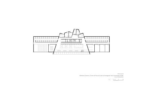 Biblioteca de la Universidad de Sevilla Diseño de plano de planta segunda de Cruz y Ortiz Arquitectos