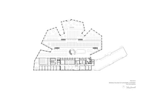 Biblioteca de Humanidades en Amsterdam Diseño del Plano de la Planta Tercera Cruz y Ortiz Arquitectos