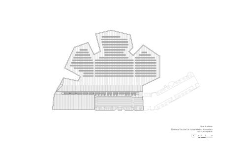 Biblioteca de Humanidades en Amsterdam Diseño del Plano de la Planta Cubierta Cruz y Ortiz Arquitectos