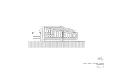 Biblioteca de Humanidades en Amsterdam Diseño del Plano de Alzado Norte Cruz y Ortiz Arquitectos