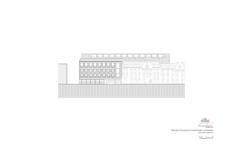 Biblioteca de Humanidades en Amsterdam Diseño del Plano de Alzado Este Cruz y Ortiz Arquitectos