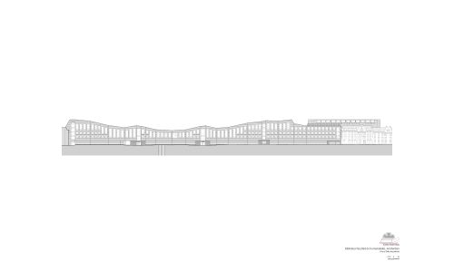 Biblioteca de Humanidades en Amsterdam Diseño del Plano de Alzado Desarrollado Cruz y Ortiz Arquitectos