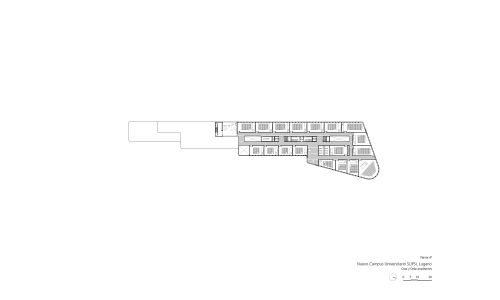 Campus Universitario de Supsi en Lugano Diseño de plano de planta cuarta Cruz y Ortiz Arquitectos