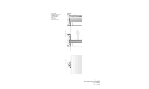 Campus Universitario de Supsi en Lugano Diseño de plano de detalle constructivo de fachada Cruz y Ortiz Arquitectos