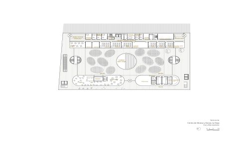 Centro de Música y Danza de la Haya Diseño de plano de planta quinta de Cruz y Ortiz Arquitectos