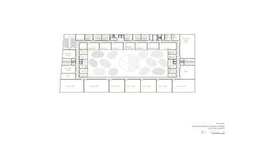 Centro de Música y Danza de la Haya Diseño de plano de planta sexta de Cruz y Ortiz Arquitectos