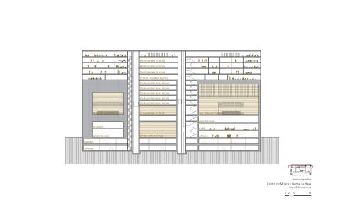 Centro de Música y Danza de la Haya Diseño de plano de sección longitudinal -1 de Cruz y Ortiz Arquitectos