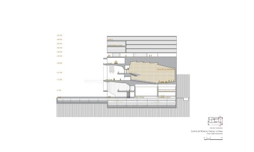 Centro de Música y Danza de la Haya Diseño de plano de sección transversal 1 de Cruz y Ortiz Arquitectos