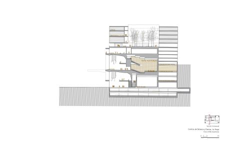 Centro de Música y Danza de la Haya Diseño de plano de sección transversal 3 de Cruz y Ortiz Arquitectos