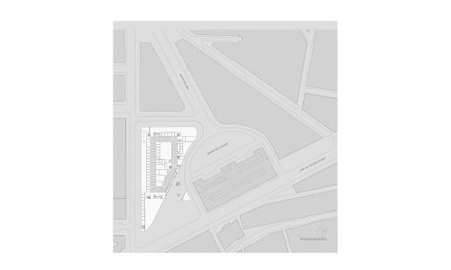 Consejeria de Obras Públicas en Sevilla Diseño de plano de planta de situación de Cruz y Ortiz Arquitectos