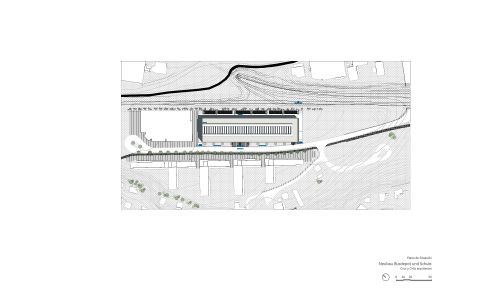 Deposito de Autobuses y Escuela Wetzikon Diseño de plano de situación Cruz y Ortiz Arquitectos